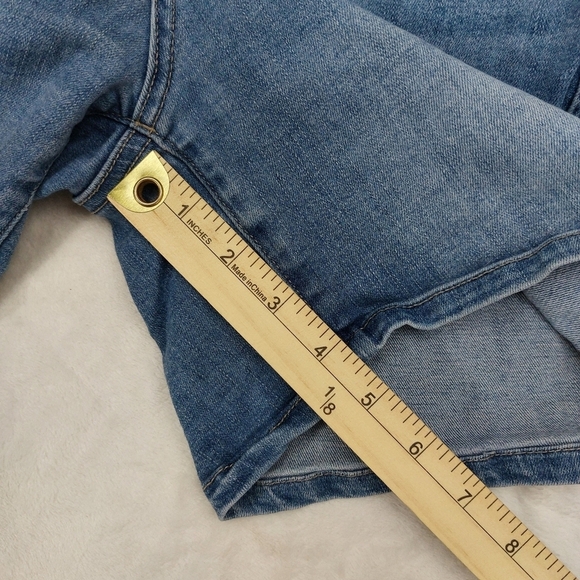 DEAR JOHN JEANS WOMENS BLUE DENIM MID RISE CASUAL SUMMER SHORTS SIZE 25 - Picture 4 of 7